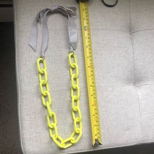 Long neon chain link statement necklace